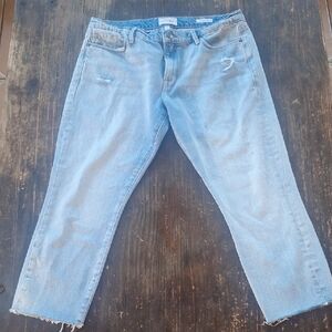 Women's Y2k Frame Denim Light Blue Cropped Jeans Sz 29